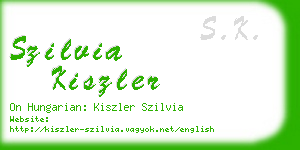 szilvia kiszler business card